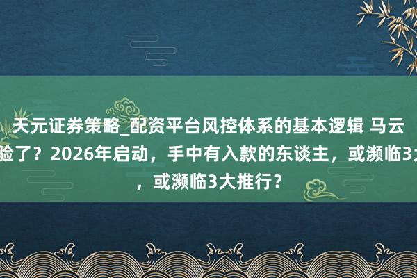 天元证券策略_配资平台风控体系的基本逻辑 马云预言应验了？2026年启动，手中有入款的东谈主，或濒临3大推行？