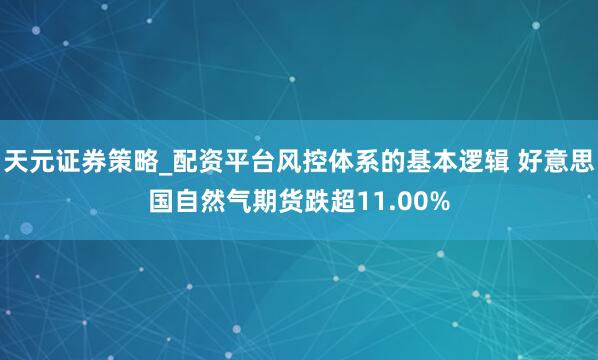 天元证券策略_配资平台风控体系的基本逻辑 好意思国自然气期货跌超11.00%