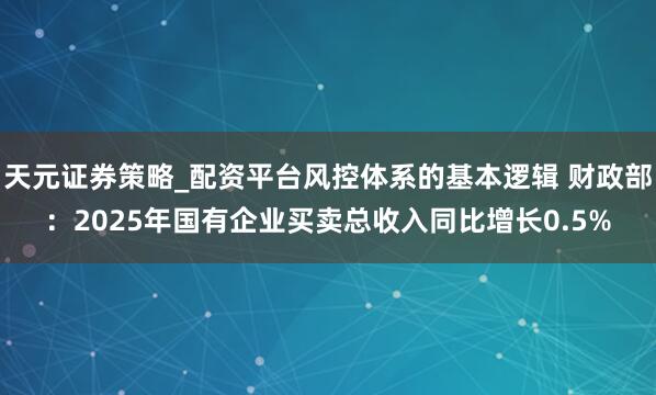 天元证券策略_配资平台风控体系的基本逻辑 财政部：2025年国有企业买卖总收入同比增长0.5%